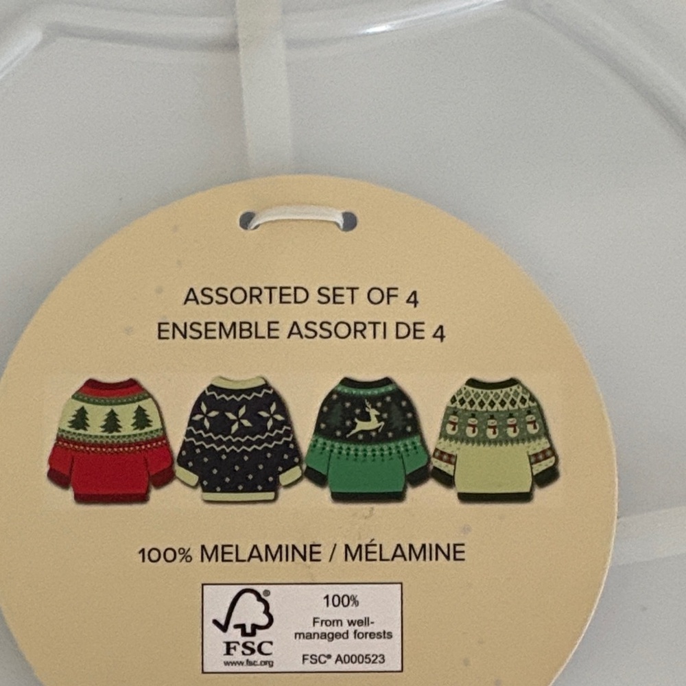 Festive Snowman Sweater Plates - Picture 2 of 2